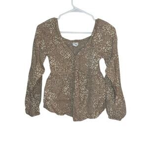 Japna longsleeve Babydoll animal print top XS